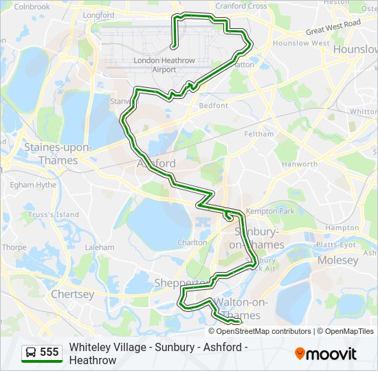 555 Bus Line Map