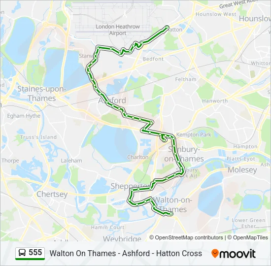 555 Bus Line Map