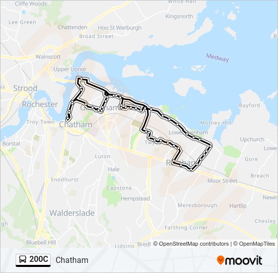 200C Bus Line Map
