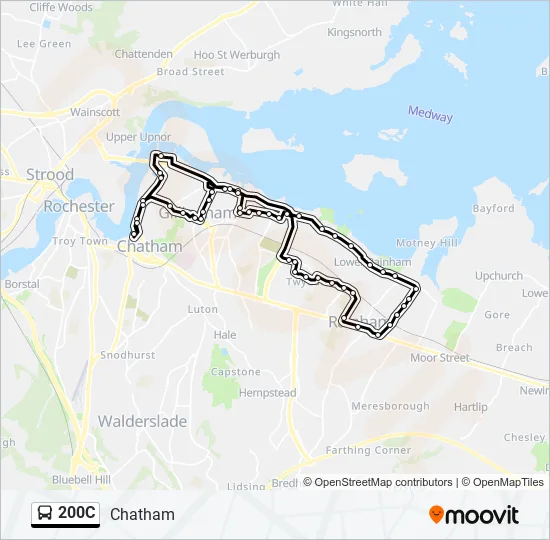200C Bus Line Map