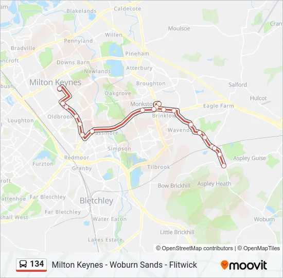 134 Bus Line Map