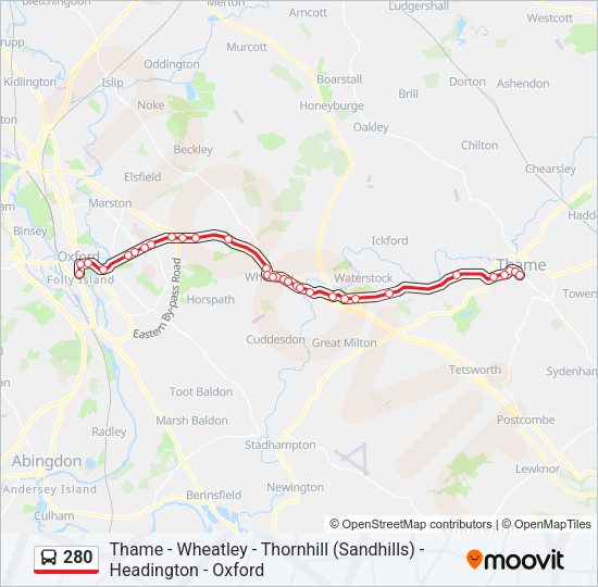280 Bus Line Map