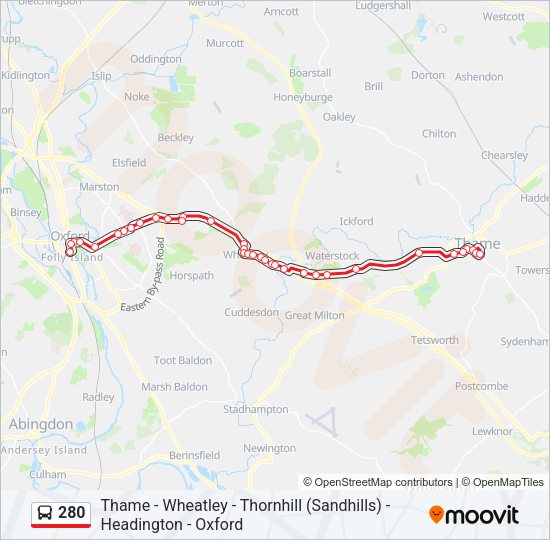 280 Bus Line Map