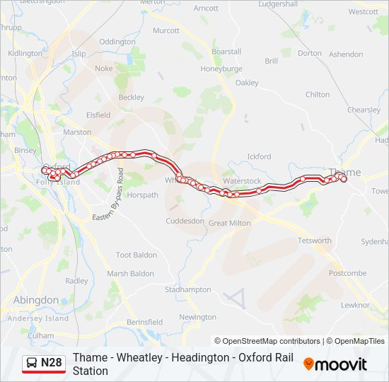 N28 Bus Line Map