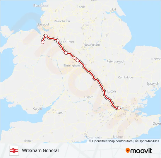 AVANTI WEST COAST Train Line Map