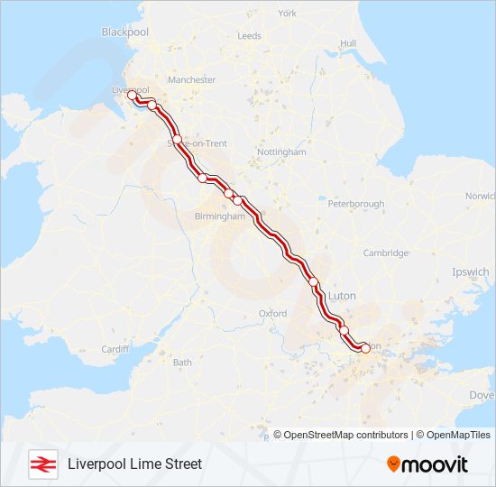avanti west coast Route: Schedules, Stops & Maps - Liverpool Lime ...