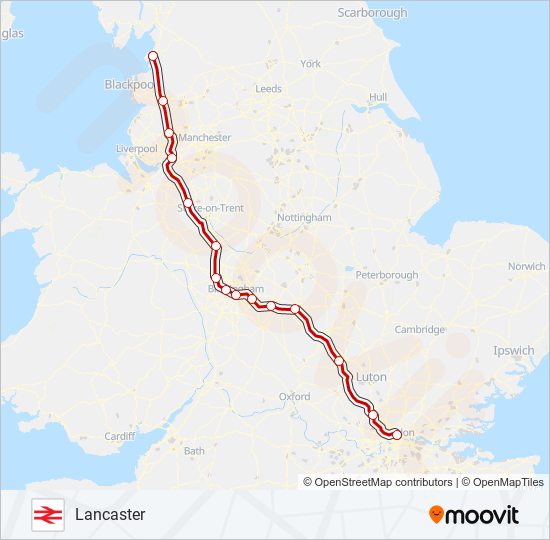 Avanti West Coast Route: Schedules, Stops & Maps - Lancaster (updated)