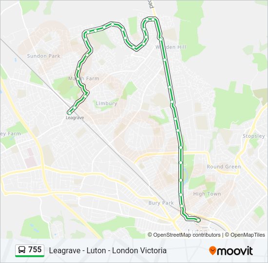 755 Bus Line Map