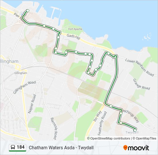 184 Bus Line Map