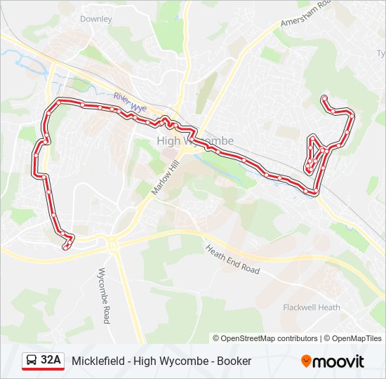 32A bus Line Map