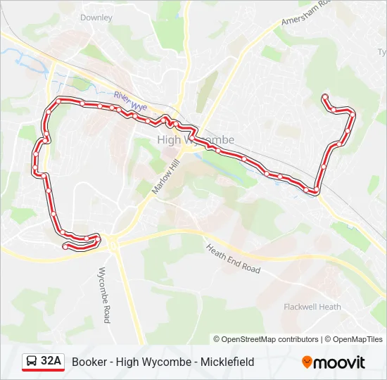 32A Bus Line Map