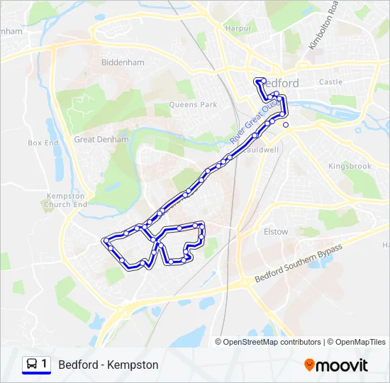 1 Bus Line Map