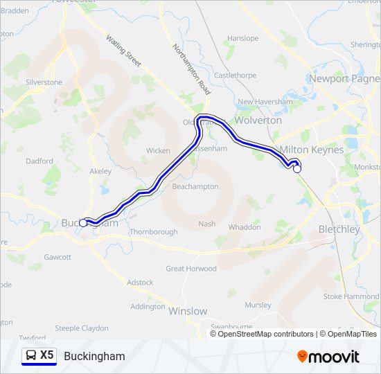 X5 bus Line Map