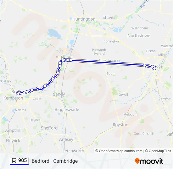 905 Bus Line Map