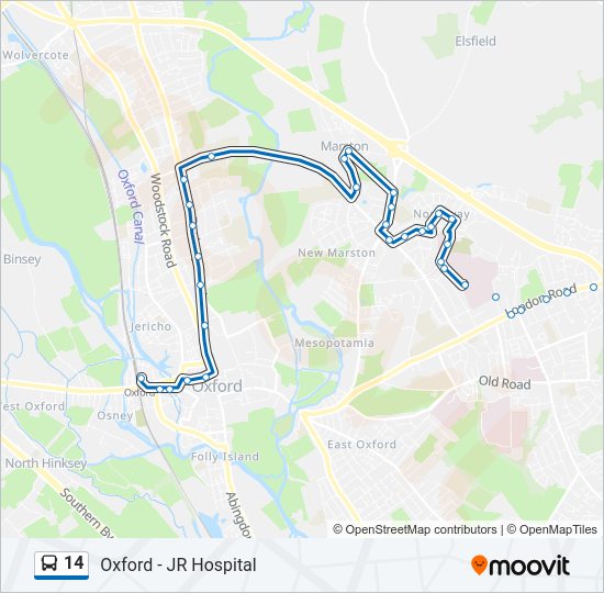 14 Bus Line Map