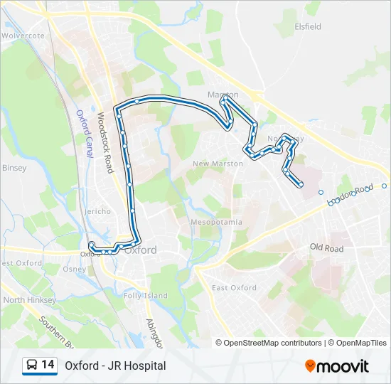 14 Bus Line Map