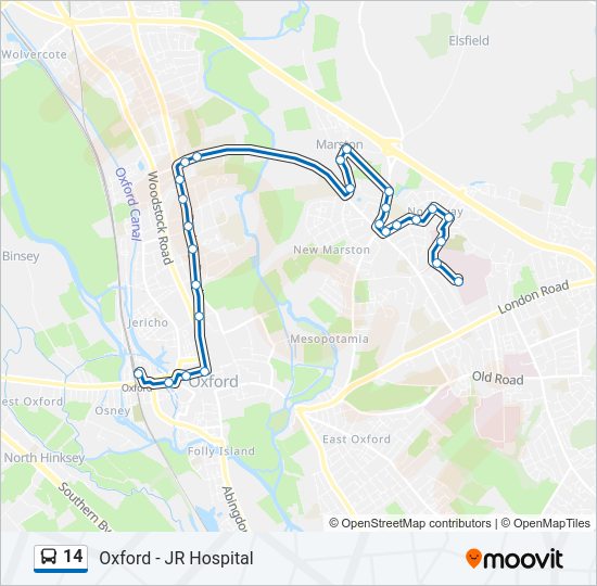 14 Bus Line Map