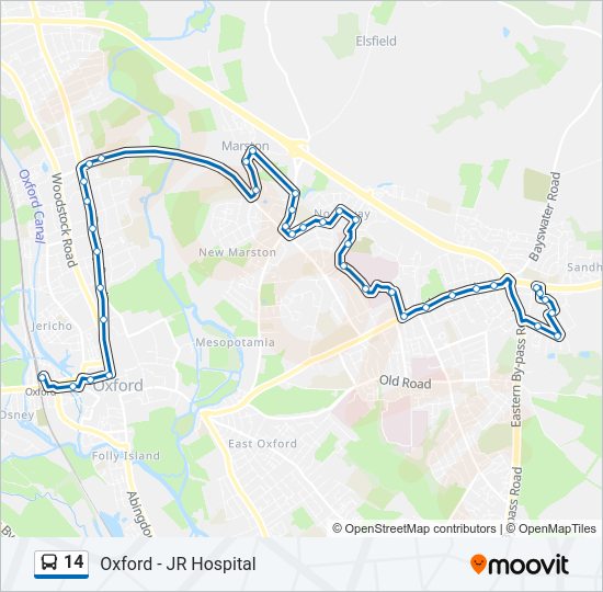 14 Bus Line Map