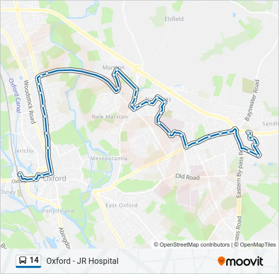 14 Bus Line Map