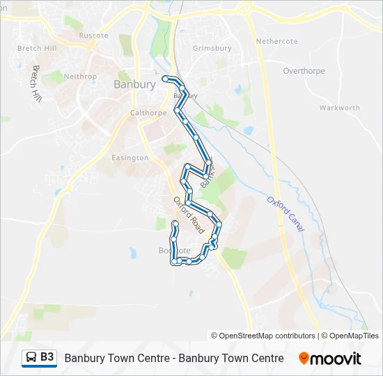 B3 Route: Schedules, Stops & Maps - Banbury Town Centre (Updated)