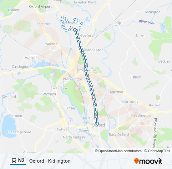N2 Bus Line Map
