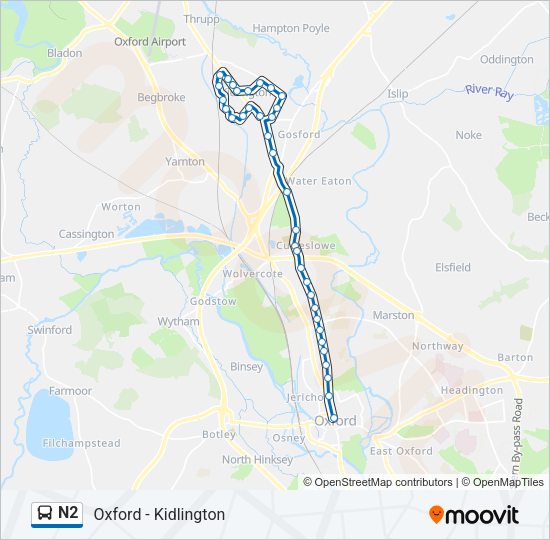 N2 Bus Line Map