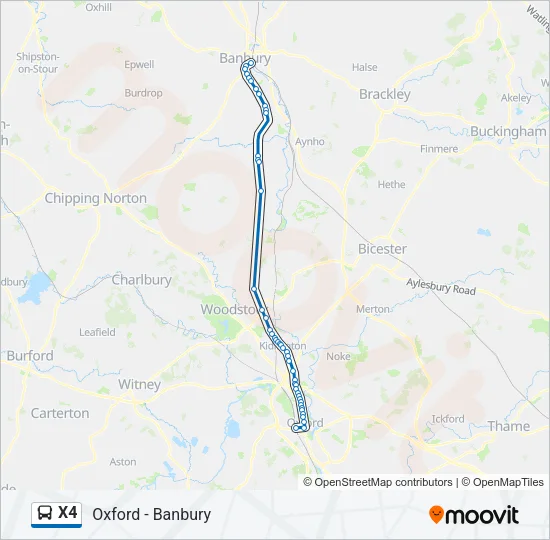 X4 Bus Line Map
