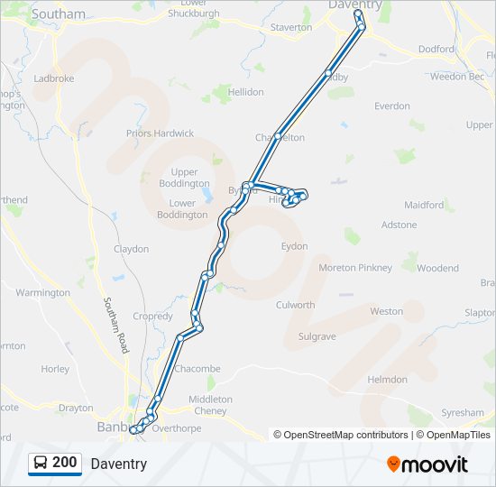 200 Bus Line Map
