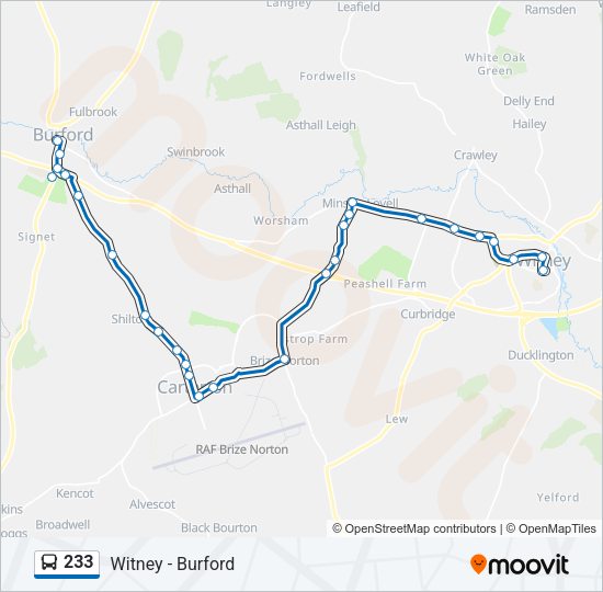 233 Bus Line Map