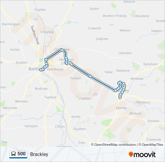 500 Route: Schedules, Stops & Maps - Brackley (Updated)