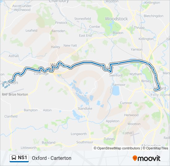 NS1 Bus Line Map