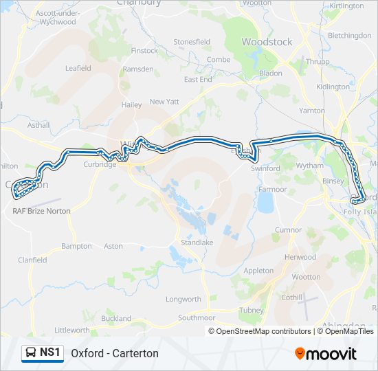 NS1 Bus Line Map