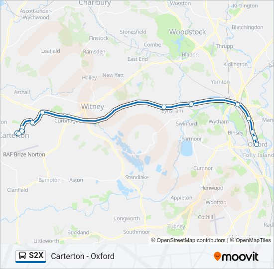 S2X Bus Line Map