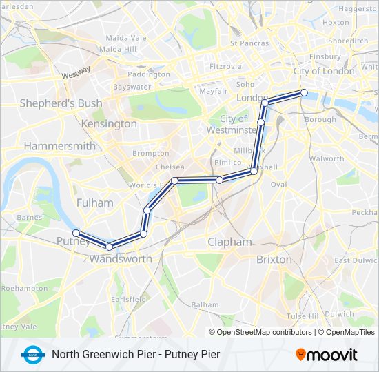 RB6 River Bus Line Map