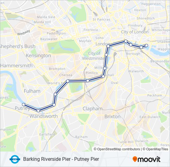RB6 River Bus Line Map