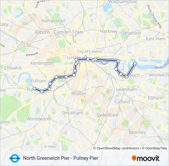 RB6 River Bus Line Map