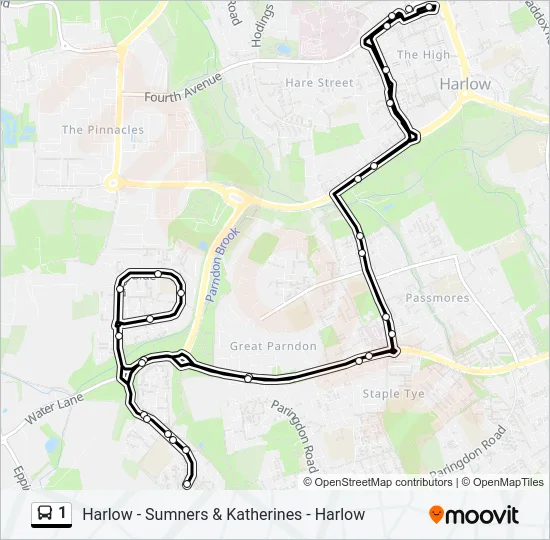 1 Bus Line Map