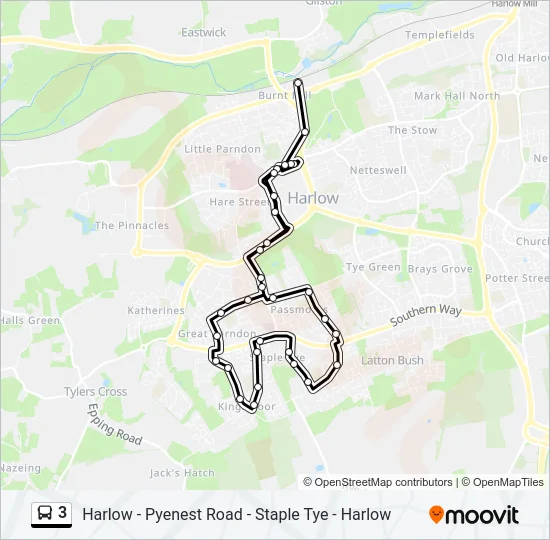 3 Bus Line Map