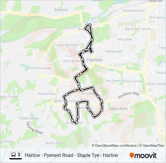 3 Bus Line Map