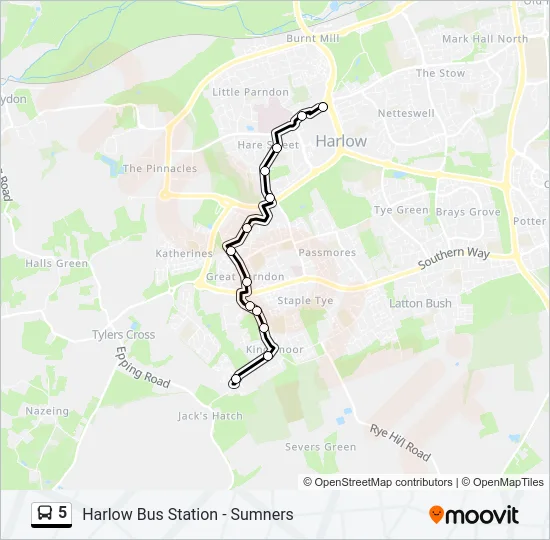5 Bus Line Map