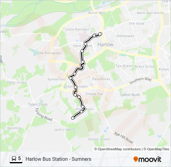 5 Bus Line Map