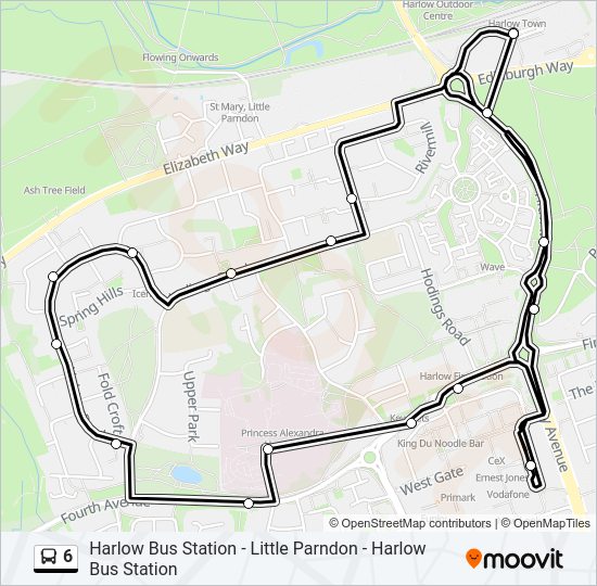 6 bus Line Map