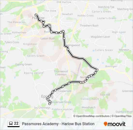 22 Bus Line Map