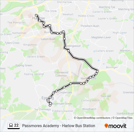 22 Bus Line Map