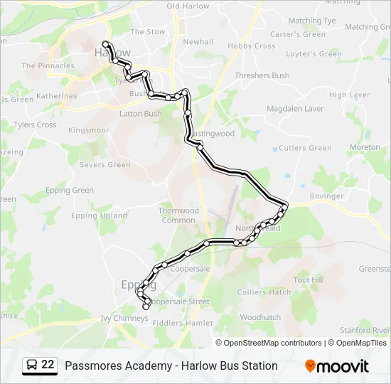 22 Bus Line Map