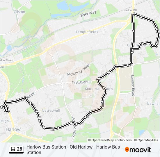28 Bus Line Map