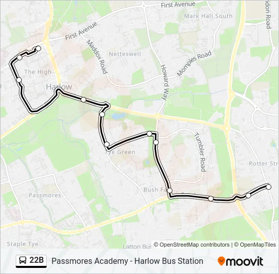 22B Bus Line Map