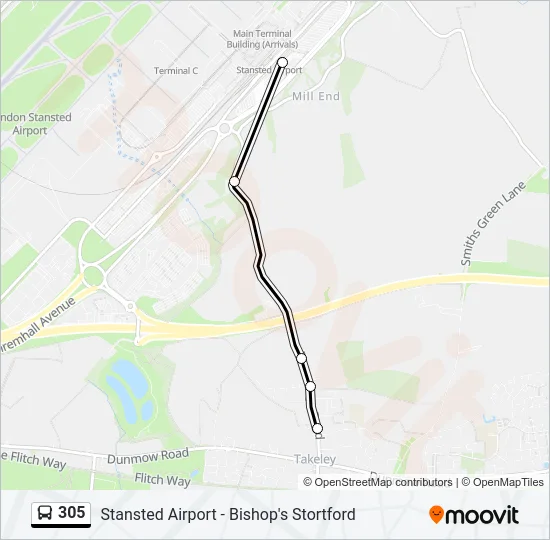305 Bus Line Map