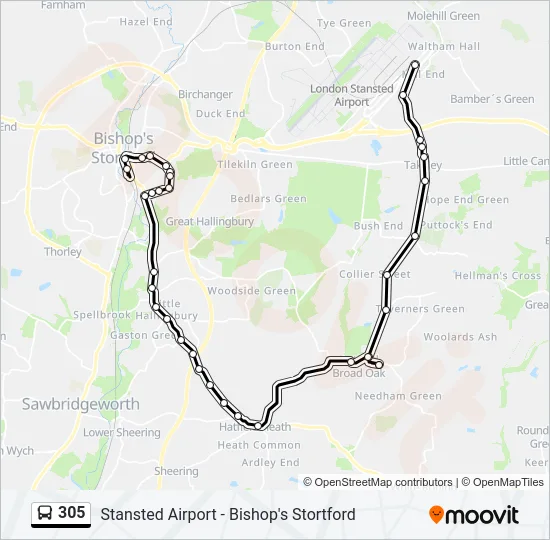 305 Bus Line Map