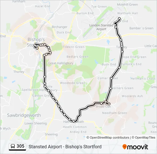 305 Bus Line Map